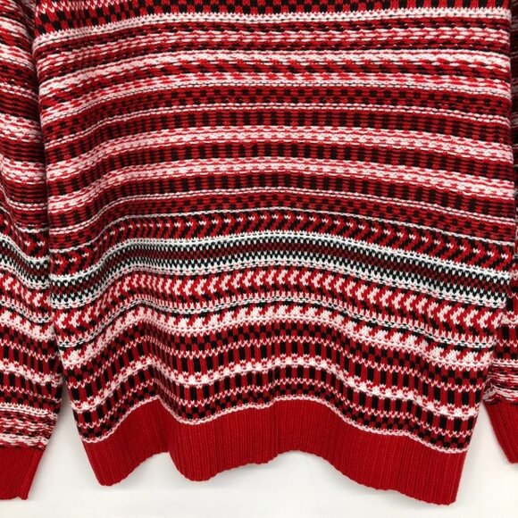 Lane Bryant Red White Stripe Classic Jacquard Cowl Neck Sweater size 10/12 - Picture 13 of 16